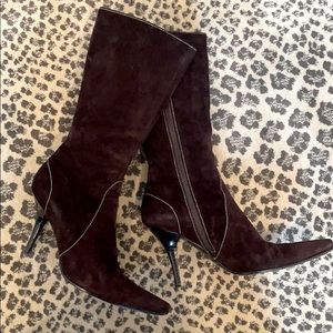 Theory Dark Brow Suede Boots Size 37